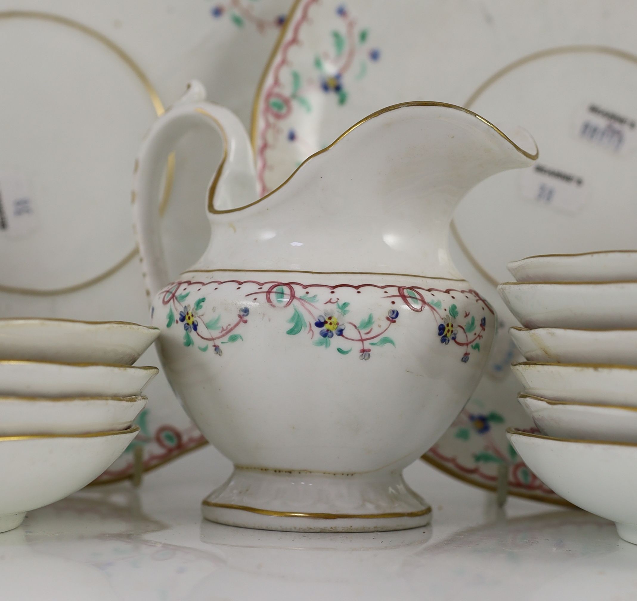 A Davenport porcelain part tea service, (27) (a.f.)